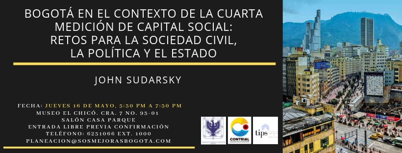 Asista a una charla gratuita sobre Bogotá de cara al capital social